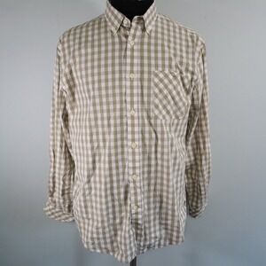 John Bartlett Consensus Shirt Mens Medium Casual Button Up Gingham Long Sleeve